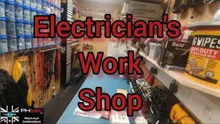ELECTRICIAN'S WORKSHOP TOUR. Electrician's tools and work shop set up.