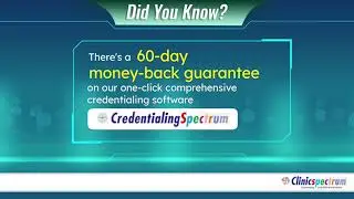 CredentialingSpectrum comes with 60 day money-back guarantee