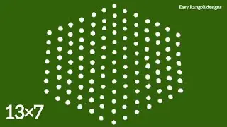 💚13×7dots Creative designs kolam Easy muggulu designs