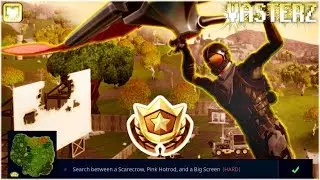[Vasterz Plays: Fortnite] - "SEARCH BETWEEN A SCARECROW, PINK HOTROD, AND A BIG SCREEN?!"