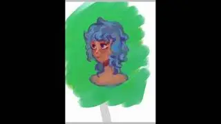 blue haired girl speed drawing