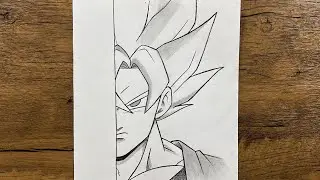 Easy anime drawing | How to draw Goku SSJ 1 step-by-step