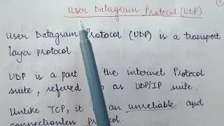 User Datagram Protocol || UDP Header || UDP