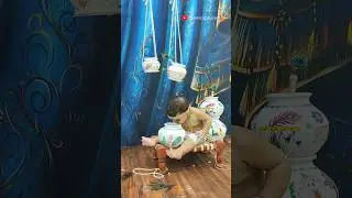 Krishna Baby's Cute Moments with Matki and Makkhan 😋🍯😍 #shorts
