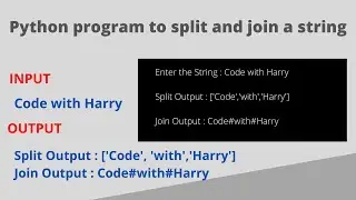 Python program to split and join the string | Python Program # 9