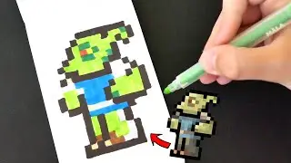 ГОБЛИН из TERRARIA по КЛЕТОЧКАМ - how to draw / pixel art