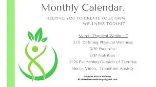 Rich in Wellness Workshop March Calendar