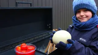 СТРАУСИНОЕ ЯЙЦО на МАНГАЛЕ. ДОМАШНИЙ РЕЦЕПТ...