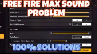 FREE FIRE MAX SOUND PROBLEM FIX 100%