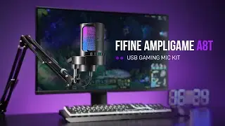 [Introducing] FIFINE AmpliGame USB Condenser Microphone Kit A8T with Boom Arm for Gaming, Streaming.
