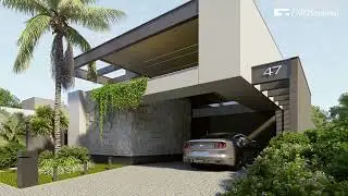 Modern single-story house | 2 suites | Floor plan | Lot size 12x27m