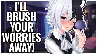 ASMR Roleplay | Femboy BF Treats You To Scalp Tingles & Brushing 💜