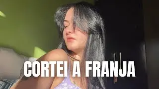 CORTEI MEU CABELO EM CASA | franja anos 80
