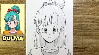How to draw Bulma | Easy step-by-step Dragon Ball drawing tutorial