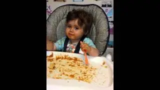 Messy feeding time. Very funny