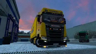 #eurotrucksimulator2   Стрим  Тк TRASKO. Выезжаем с  Медвежьегорска.