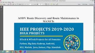 AODV Route Discovery and Route Maintenance in MANETs