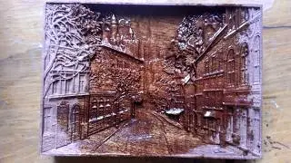 Строим ЧПУ. 3D рельеф на темной древесине. Очень красиво.