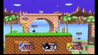 Super Smash Bros Brawl Refined 1.2h Sonic VS Dark Sonic VS Super Sonic