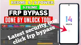 Redmi 9 / 9 power / 9 prime frp bypass miui 14 unlock tool one click  💯 working  frp bypass miui 14