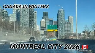 Montreal City Driving 2026❄️ | Canada In Winters