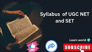 Syllabus of UGC NET AND SET
