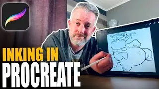 How To Ink in Procreate: Cartoon Karate Hippo Pt. 2