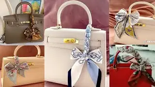How to tie scarf on bag handle/scarf for bag handle/DIY scarf on bag.