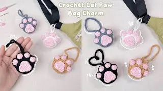 How to Crochet Cat Paw Bag Charm 🐈🐾Crochet Bag Charm | beginners friendly | Step By Step | Monua DIY