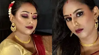 Durga Puja Makeup tutorial | Red saree makeup | Durga puja makeup 2023 | durga puja makeup