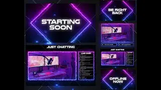 Neon Glitch Blue and Pink Overlay – Vibrant, Dynamic Stream Design for Twitch & OBS