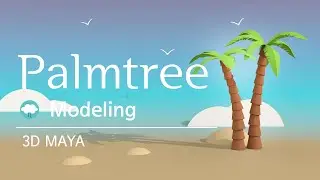 Palm tree, modeling, 3D Maya