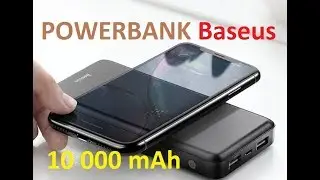 Пауэрбанк Baseus 10000 mAh с беспроводной зарядкой.