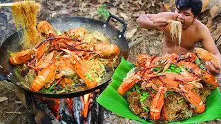 Cooking Noodle Seafood Crabs, Shrimps eating so great - Fried Noodle Crabs, Lobster Seafood recipe