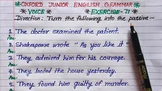 how change active to passive voice | oxford junior english grammar exercise 71