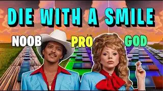 Lady Gaga, Bruno Mars - Die With A Smile - Noob vs Pro vs God (Fortnite Music Blocks)