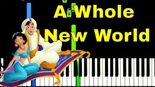 A Whole New World - Aladdin | EASY Piano Tutorial Synthesia