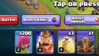 200X archers attack on the max town hall || can we got 3 star || watch now || ak||
