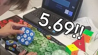 Rubik's Clock One-Handed in 5.69 seconds!! (YTWB)