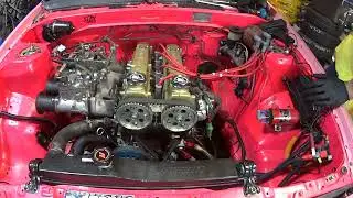 Pink AE86 carb air horns install and first start