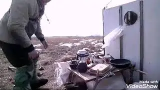 Пенопластовый домик- палатка для рыбалки и охоты на гусей