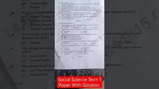 Class 10 Term-1 Social Science  Question Paper With Solution  30/11/2021