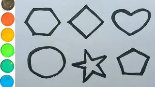 Learn Shapes, Painting and Colouring for kids & Toddlers| How to draw Shape| Draw, Paint and learn|