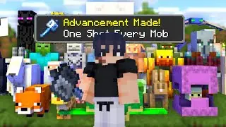 I killed every minecraft mob in just one hit || SKINNY OP