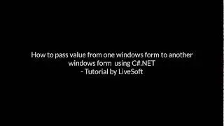 How to pass value from one windows form to another windows form using C#.NET