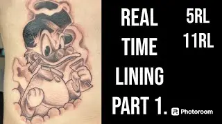 Scrooge Mc Duck Tattoo part 1, Real time Lining, WOS E60