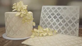 Stencilling & Flower Making: Create A Pretty Royal Iced Texture & Gold Edged Sugar Flowers