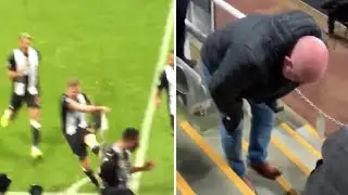 Newcastle United Fan Hurt After Matt Ritchie Kicks Corner Flag Into His Balls