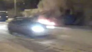 Автобус горит