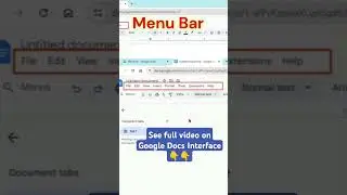 What is Menu Bar in Google Docs!